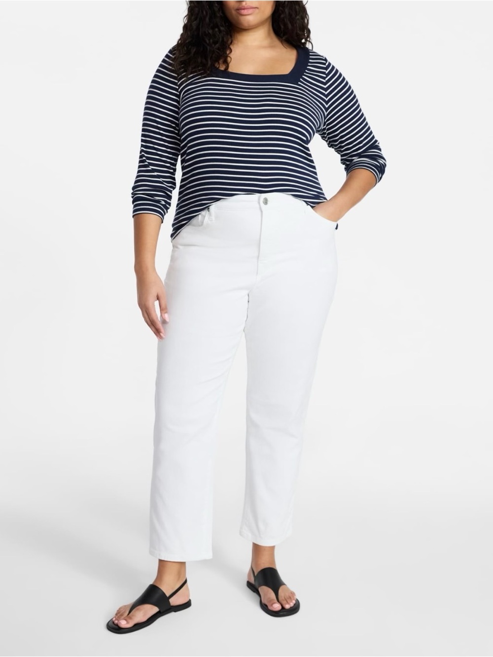 High Rise Straight Leg Jeans, 28” Inseam